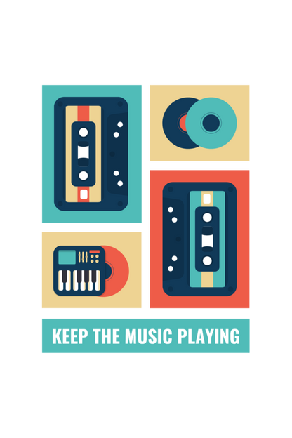Classic Oversized Keep the music playing Print