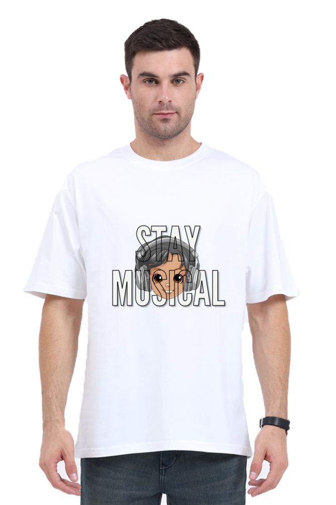 Oversized T-shirt Stay Musical -print