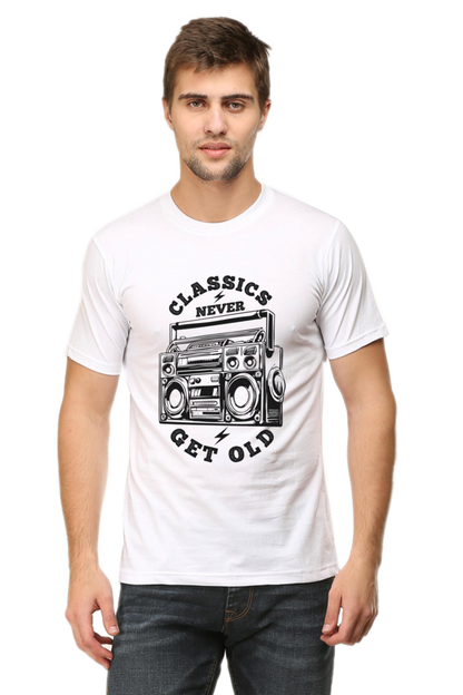 Unisex Classic White T-shirt Classic Never Get's Old
