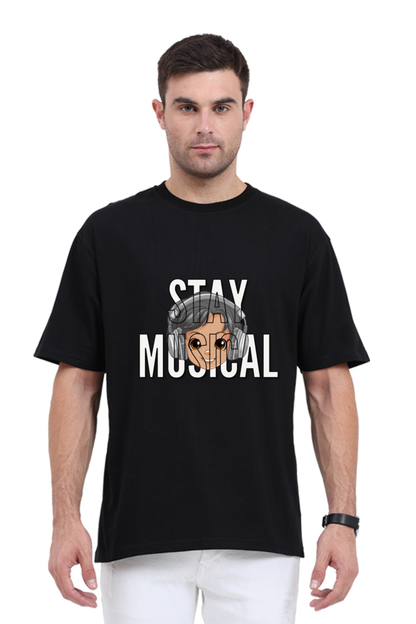 Oversized T-shirt Stay Musical -print